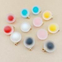 Fashion Plastic Pendants, with Resin, Round, plated, fashion jewelry Approx 2mm, 20/Bag 