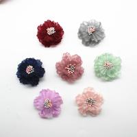 Hair Clip Brooch Finding , Cloth, Flower, plated, fashion jewelry & DIY 40mm, 50/Lot 