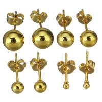 Stainless Steel Stud Earring, gold color plated & for woman 