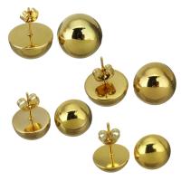 Stainless Steel Stud Earring, gold color plated & for woman 