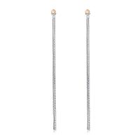 Brass Split Earring, plated, micro pave cubic zirconia & for woman 