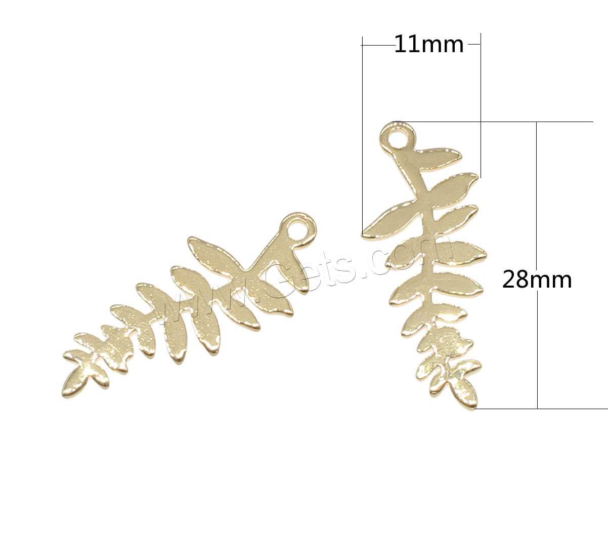 Brass Leaf Pendants, plated, more colors for choice, 11x28mm, Hole:Approx 1mm, 150PCs/Bag, Sold By Bag