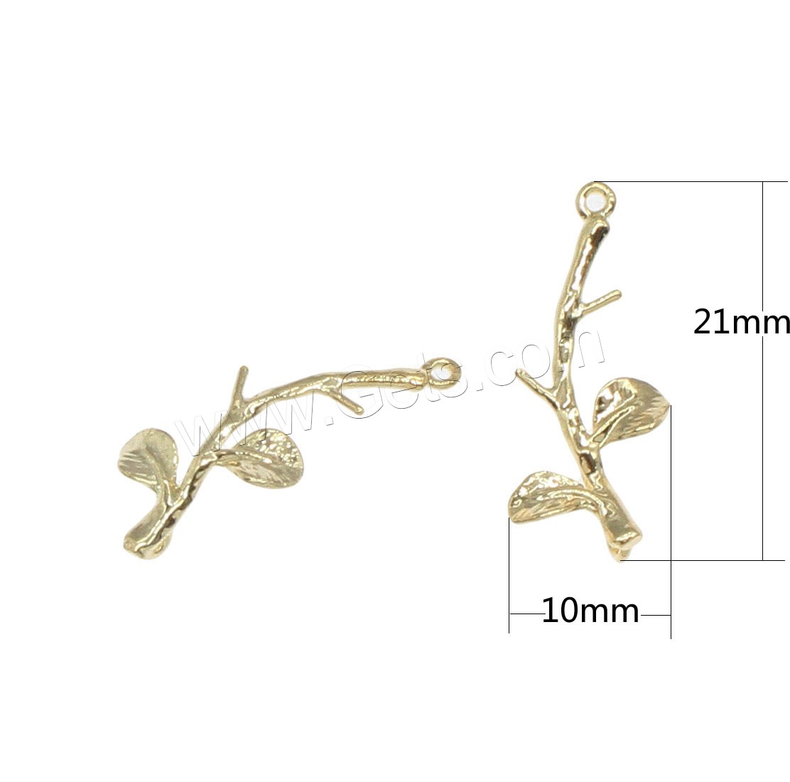 Brass Connector, Branch, plated, 1/1 loop, more colors for choice, 10x21mm, Hole:Approx 0.5mm, 100PCs/Bag, Sold By Bag