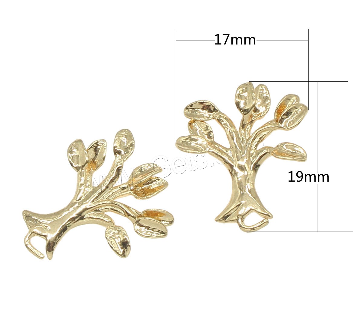 Brass Jewelry Pendants, Tree, plated, more colors for choice, 17x19mm, Hole:Approx 1.2mm, 30PCs/Bag, Sold By Bag