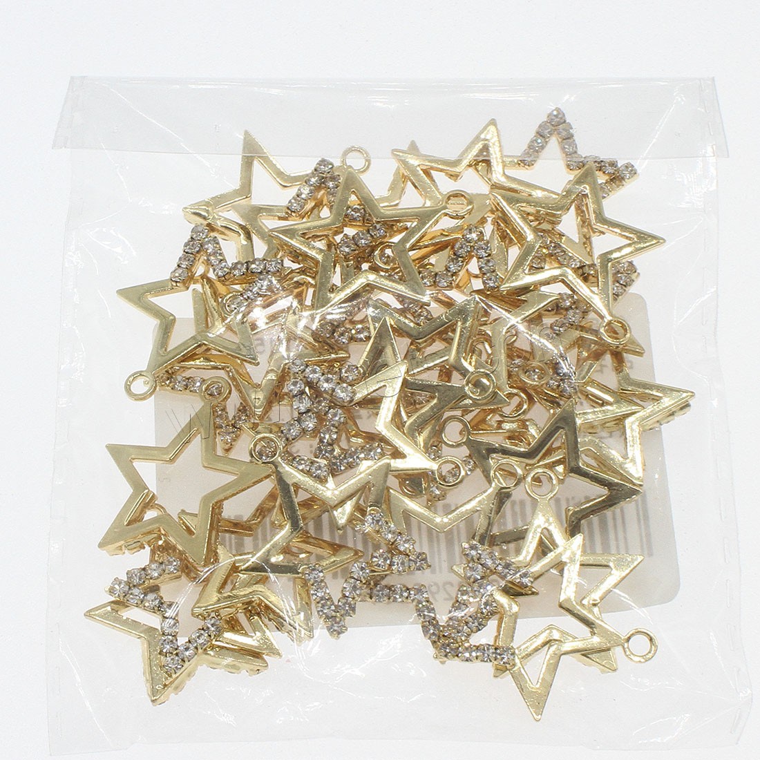 Rhinestone Brass Pendants, Star, plated, with rhinestone & hollow, more colors for choice, 22x24mm, Hole:Approx 1.2mm, 30PCs/Bag, Sold By Bag