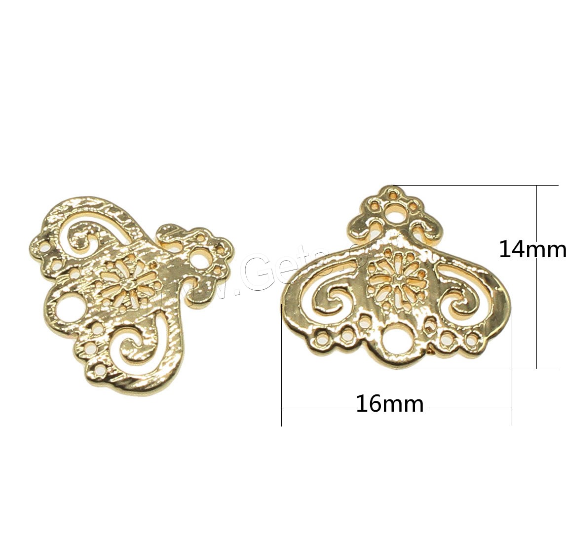 Brass Connector, plated, 1/1 loop & hollow, more colors for choice, 14x16mm, Hole:Approx 0.5mm, 100PCs/Bag, Sold By Bag