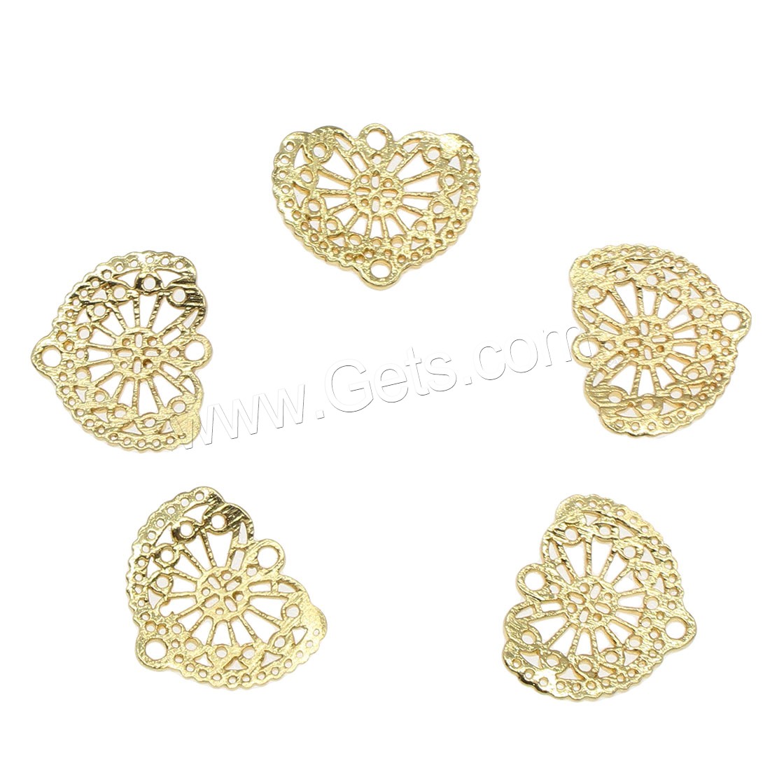 Hollow Brass Connector, plated, 1/1 loop, more colors for choice, 15x12mm, Hole:Approx 0.5mm, 146PCs/Bag, Sold By Bag