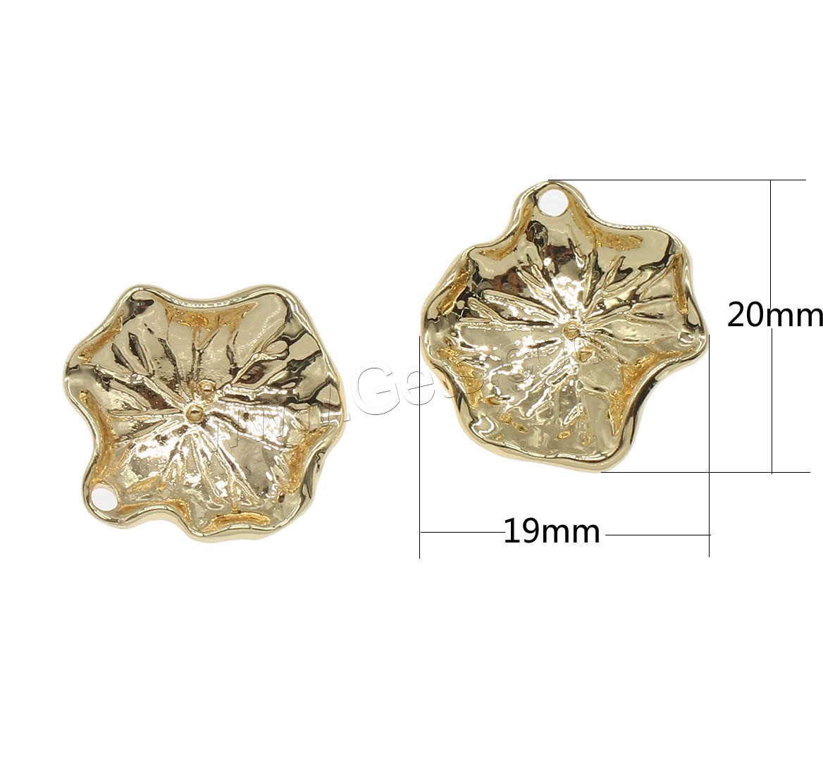 Brass Leaf Pendants, plated, more colors for choice, 19x20mm, Hole:Approx 1mm, 50PCs/Bag, Sold By Bag