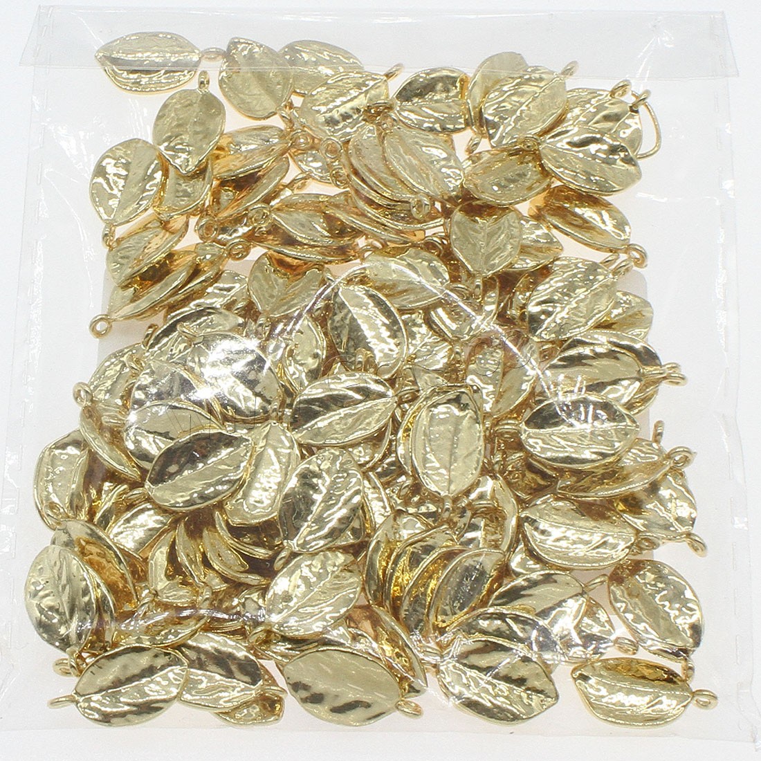 真鍮製葉の形のペンダント, 銅, 葉っぱ, メッキ, 無色, 9x15mm, 穴:約 0.5mm, 130パソコン/バッグ, 売り手 バッグ