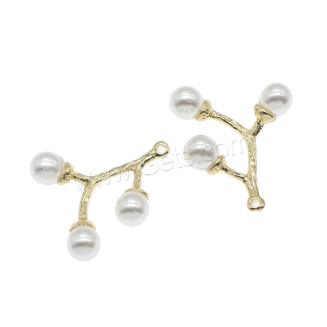 Cultured Freshwater Pearl Brass Pendant, with pearl, Branch, plated, more colors for choice, 23x21mm, Hole:Approx 1mm, 30PCs/Bag, Sold By Bag