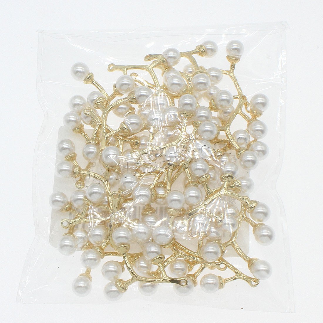Kultivierten Süßwasser Perle Messing Anhänger, mit Perlen, Branch, plattiert, keine, 23x21mm, Bohrung:ca. 1mm, 30PCs/Tasche, verkauft von Tasche