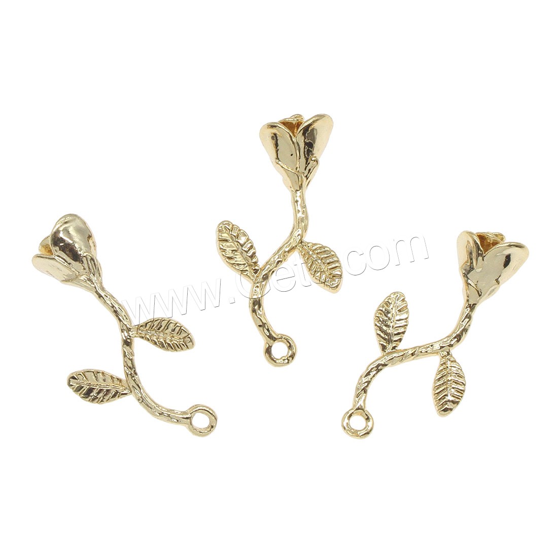 Brass Flower Pendants, plated, more colors for choice, 13x25mm, Hole:Approx 1mm, 50PCs/Bag, Sold By Bag