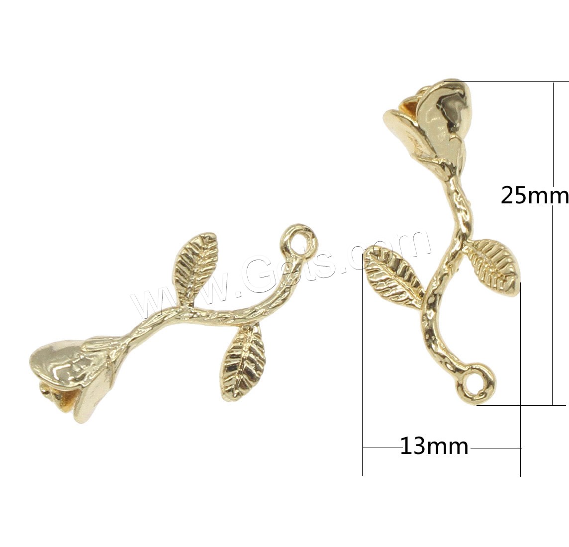 Brass Flower Pendants, plated, more colors for choice, 13x25mm, Hole:Approx 1mm, 50PCs/Bag, Sold By Bag