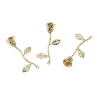 Brass Flower Pendants, Rose, plated Approx 1mm 