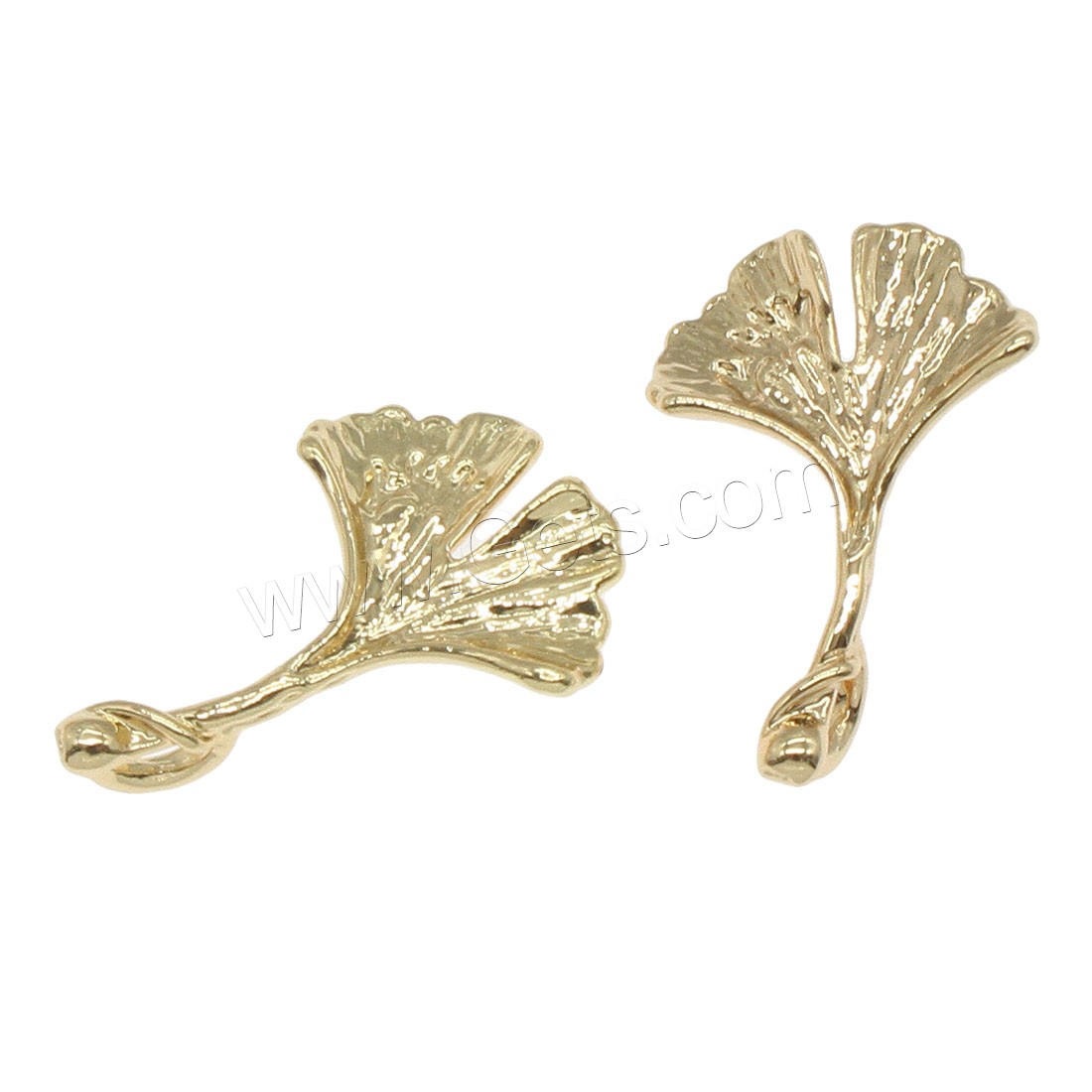 Brass Leaf Pendants, Ginkgo Leaf, plated, more colors for choice, 14x21mm, Hole:Approx 1.7mm, 100PCs/Bag, Sold By Bag