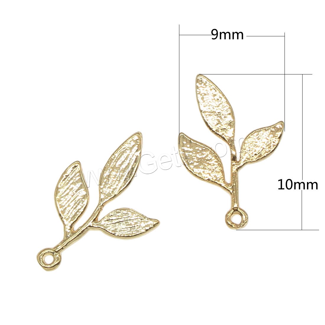 Brass Leaf Pendants, plated, more colors for choice, 9x10mm, Hole:Approx 0.5mm, 206PCs/Bag, Sold By Bag