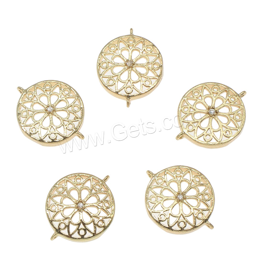 Rhinestone Brass Connector, plated, with rhinestone & 1/1 loop, more colors for choice, 19x15mm, Hole:Approx 0.5mm, 34PCs/Bag, Sold By Bag