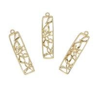 Hollow Brass Pendants, Rectangle, plated Approx 1mm 