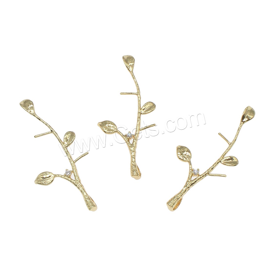Rhinestone Brass Pendants, Branch, plated, with rhinestone, more colors for choice, 15x36mm, Hole:Approx 1.7mm, 50PCs/Bag, Sold By Bag