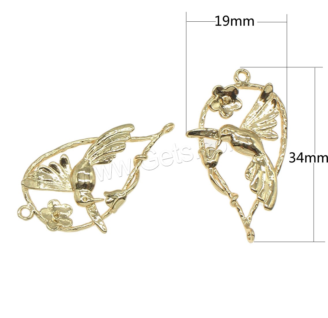 Hollow Brass Connector, plated, 1/1 loop, more colors for choice, 19x34mm, Hole:Approx 0.8mm, 50PCs/Bag, Sold By Bag