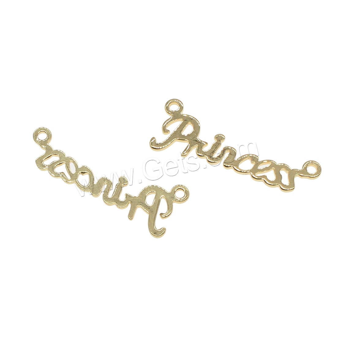 Message Brass Connector, Alphabet Letter, plated, 1/1 loop, more colors for choice, 9x27mm, Hole:Approx 0.5mm, 80PCs/Bag, Sold By Bag
