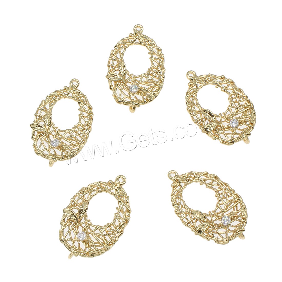 Rhinestone Brass Connector, plated, with rhinestone & 1/1 loop, more colors for choice, 17x28mm, Hole:Approx 1mm, 37PCs/Bag, Sold By Bag