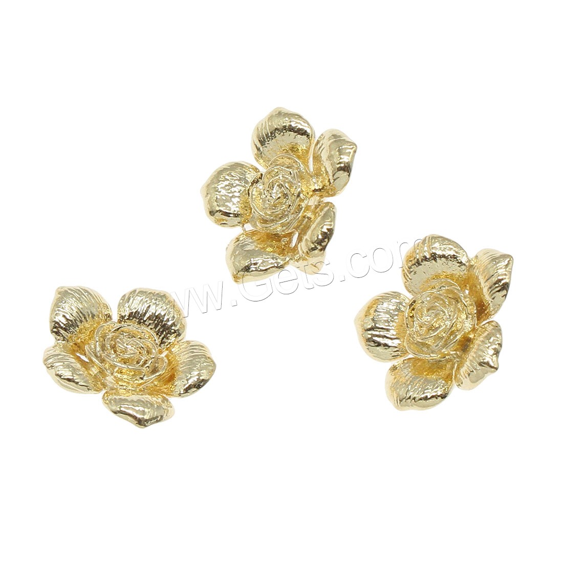 Brass Connector, Flower, plated, 1/1 loop, more colors for choice, 13x13mm, Hole:Approx 1mm, 50PCs/Bag, Sold By Bag