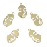 Brass Jewelry Pendants, Face, plated, hollow Approx 1mm 