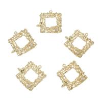 Rhinestone Brass Pendants, Square, plated, with rhinestone & hollow Approx 1mm 