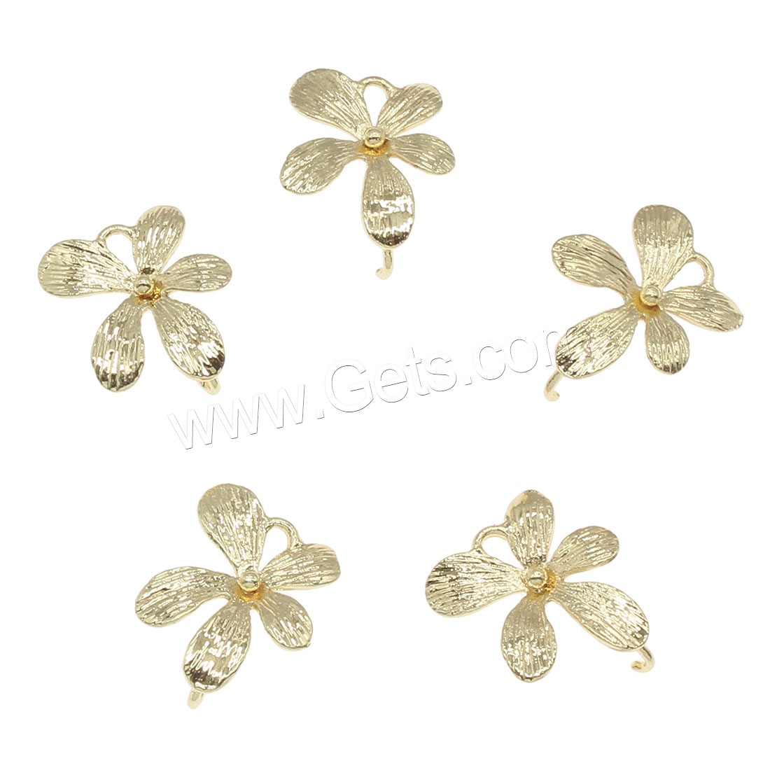 Brass Connector, Flower, plated, 1/1 loop, more colors for choice, 10x21mm, Hole:Approx 0.5mm, 150PCs/Bag, Sold By Bag