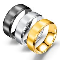 Titanium Steel Finger Ring, plated & for man 8mm 
