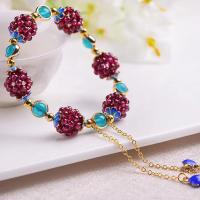 Natural Garnet Bracelet, with Gemstone & Zinc Alloy, polished & for woman Approx 6 Inch 