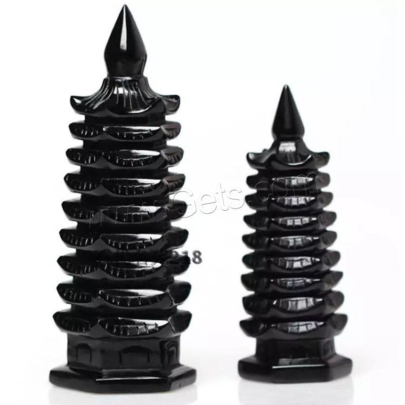 Obsidian Wenchang Tower Ornament, Carved, different size for choice, black, Sold By Strand