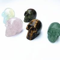 Полудрагоценный камень Бусины, Череп, резной, полировка & различные материалы для выбора, продается PC