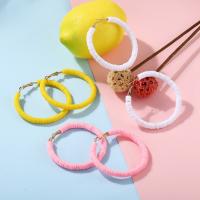 Zinc Alloy Hoop Earring, with Plastic, plated, for woman 