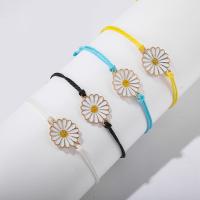 Enamel Zinc Alloy Bracelets, with Linen, Flower, plated, 4 pieces & for woman .5 Inch 