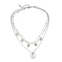 Ожерелье цинкового сплава , цинковый сплав, плакирован серебром, три слоя & ювелирные изделия моды & Женский, продается Strand