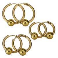 Stainless Steel Hoop Earring, gold color plated & for woman 