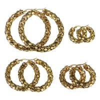 Stainless Steel Lever Back Earring, gold color plated & for woman 
