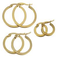 Stainless Steel Lever Back Earring, gold color plated & for woman 