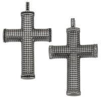 Stainless Steel Cross Pendants & with rhinestone & blacken Approx 