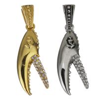 Rhinestone Stainless Steel Pendants, plated, with rhinestone Approx 