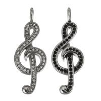 Stainless Steel Musical Instrument and Note Pendant, Music Note & with rhinestone, original color Approx 3.5mm 