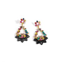 Zinc Alloy Drop Earring, with Acetate & Crystal, plated, for woman & hollow 