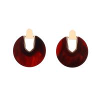 Zinc Alloy Drop Earring, with Acetate, gold color plated, for woman & hollow 47mm 