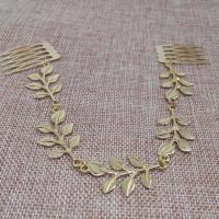 Decorative Hair Combs, Zinc Alloy, gold color plated, fashion jewelry & for woman, 290mm 