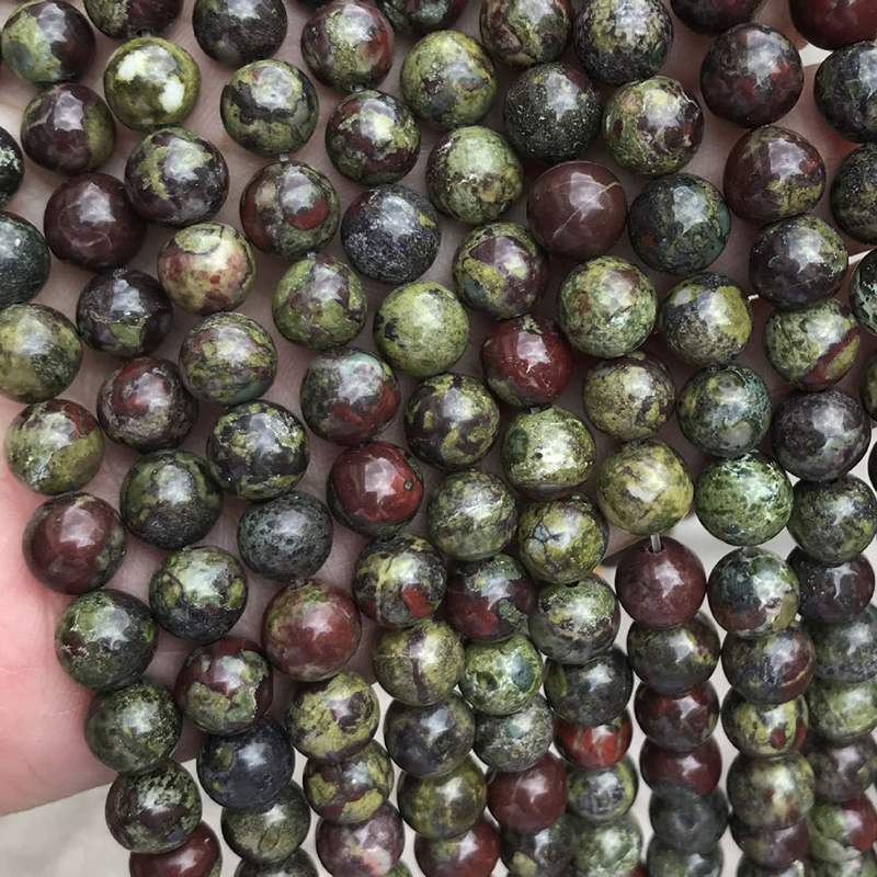 Dragon Blood stone Beads, Round, polished, DIY & different size for choice, more colors for choice, Length:Approx 15 Inch, Sold By Strand