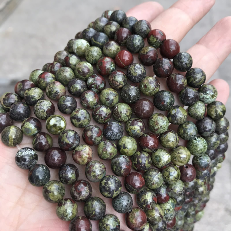 Dragon Blood stone Beads, Round, polished, DIY & different size for choice, more colors for choice, Length:Approx 15 Inch, Sold By Strand