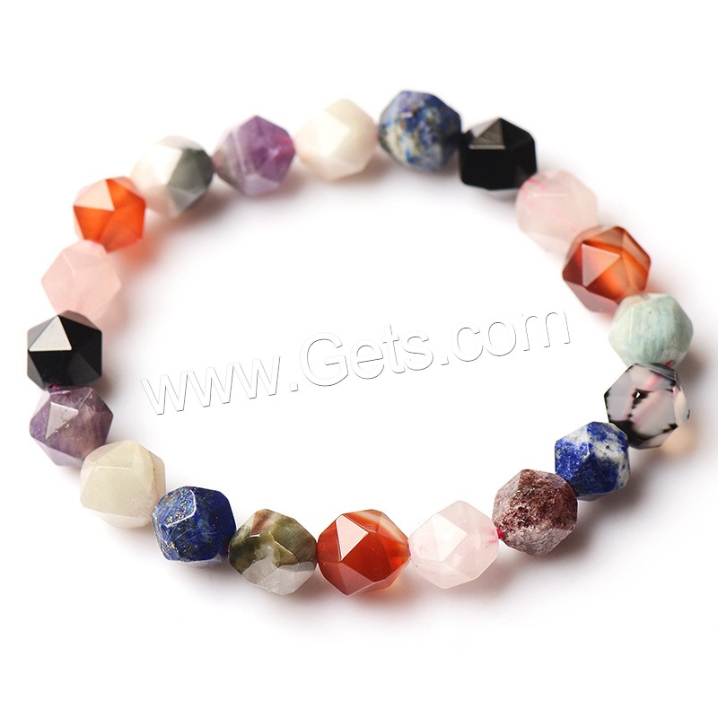 Gemstone Bracelets, polished, different size for choice & for woman & faceted, multi-colored, Length:Approx 6 Inch, Sold By Strand