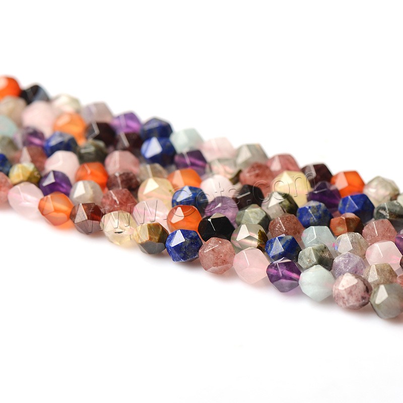 Mixed Gemstone Beads, polished, DIY & different size for choice & faceted, Length:Approx 15 Inch, Sold By Strand